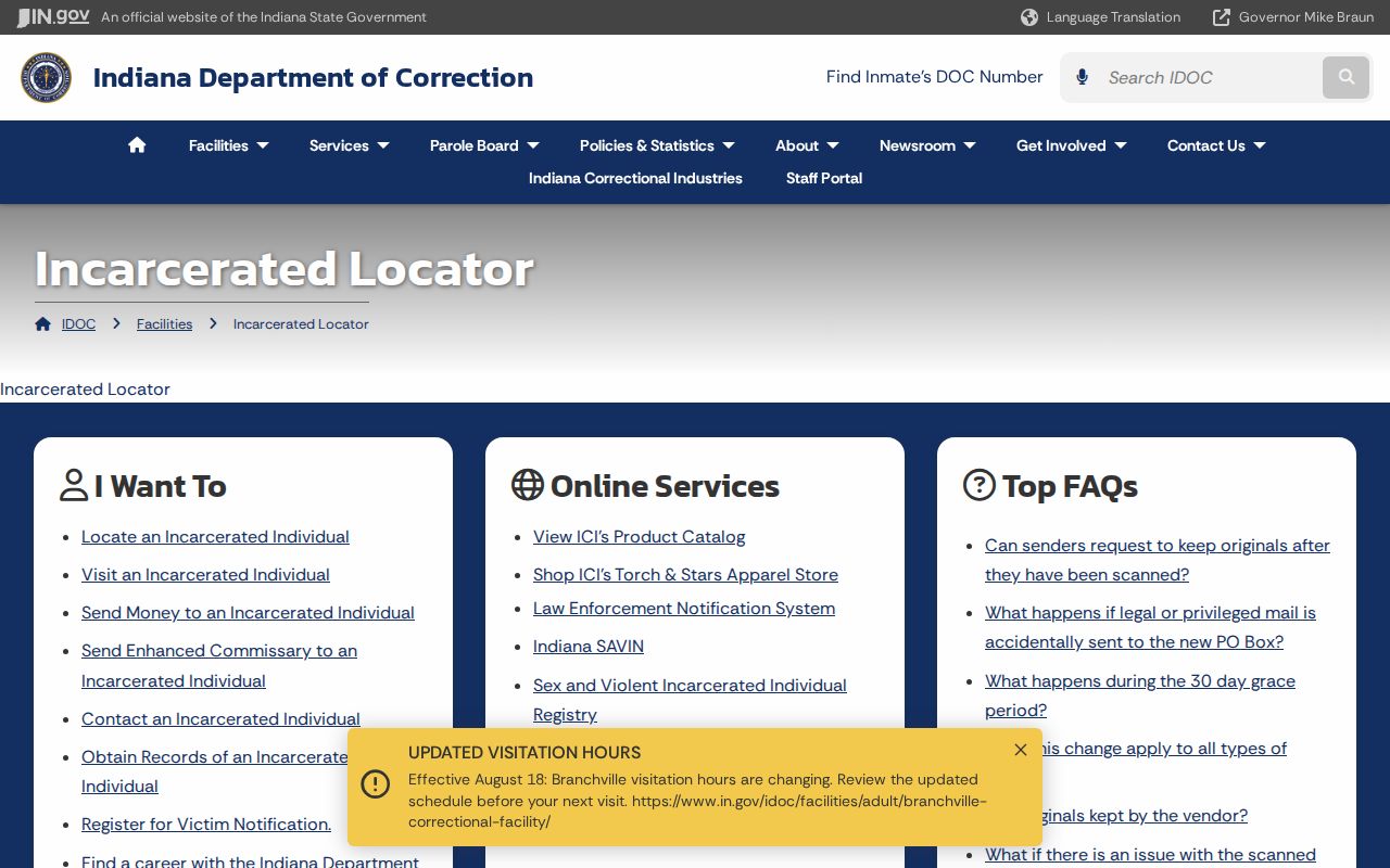 Michigan City residents directory Indiana custody locator controls